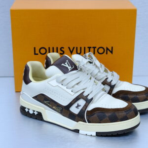 Louis Vuitton LV Trainer White Moka Brown