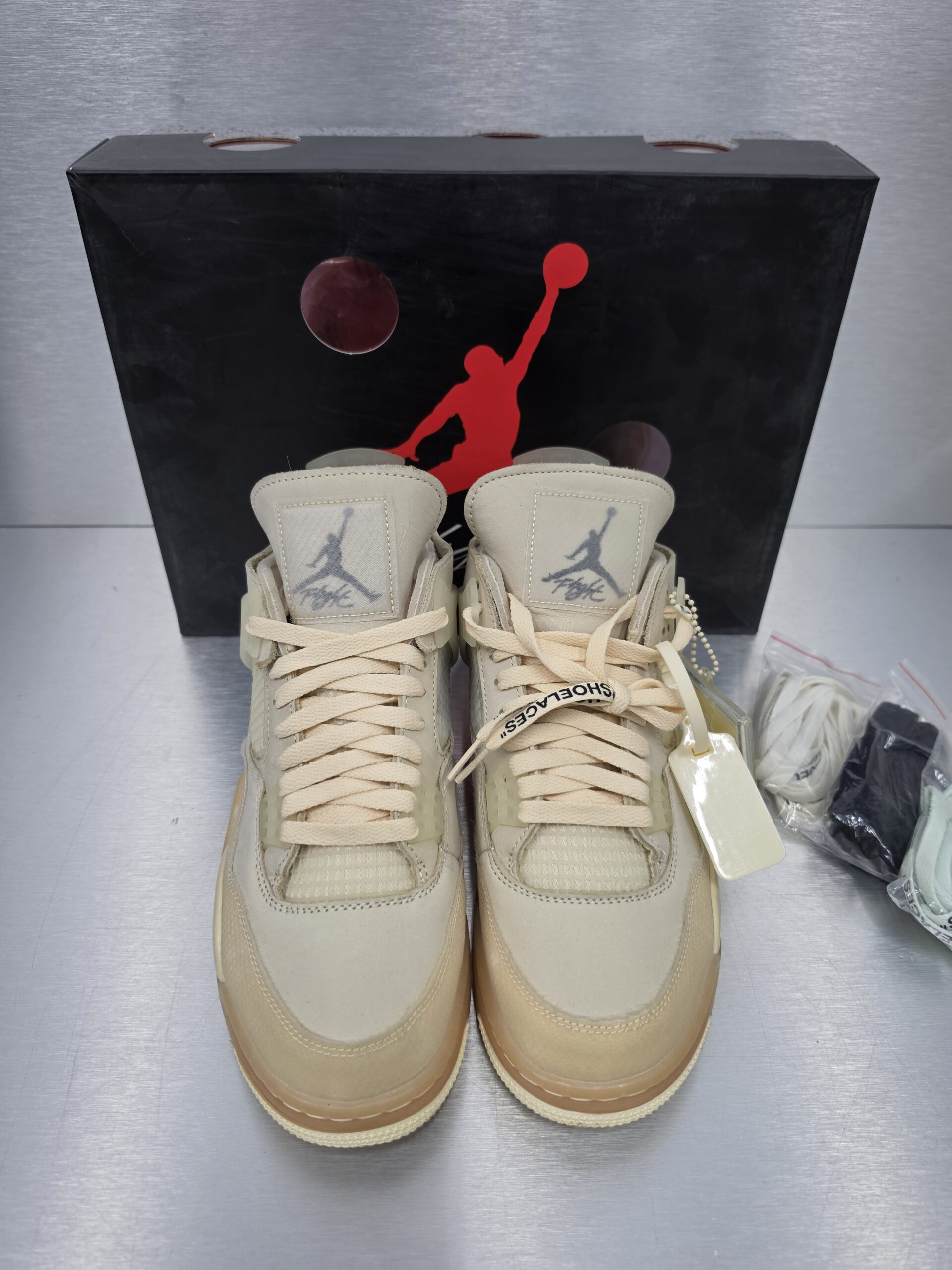 Off-White x Air Jordan 4 SP 'Sail' – front view